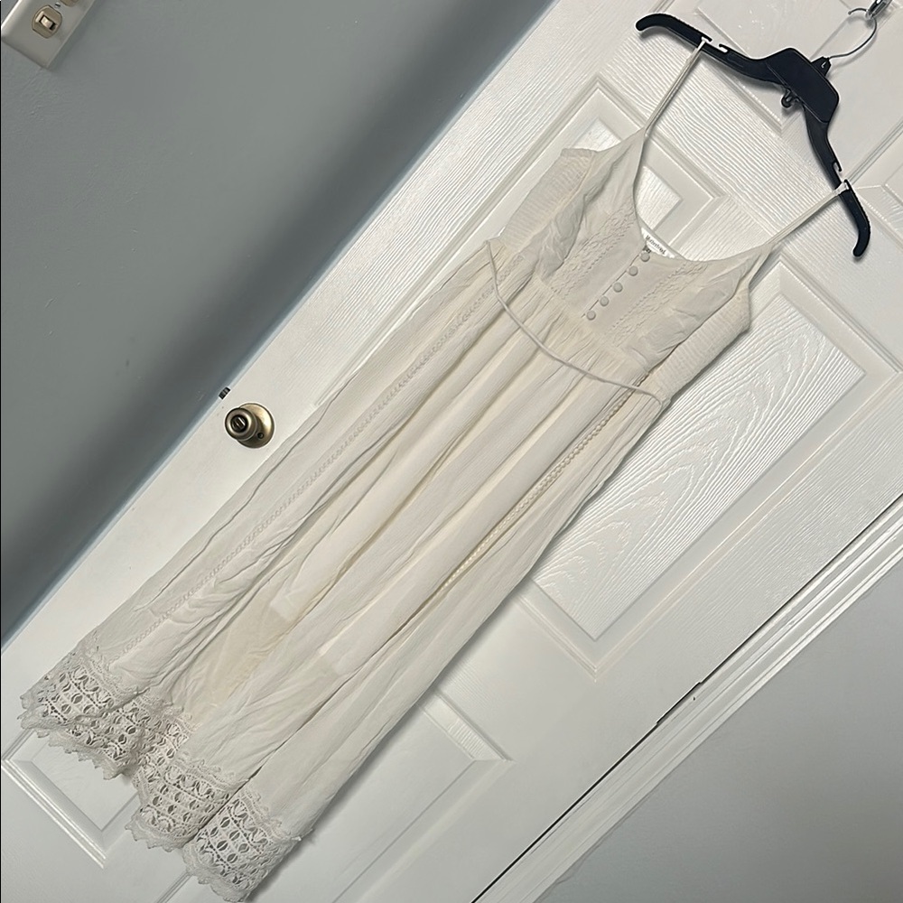 Motherhood Cream Lace Maternity Dress